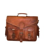 15&quot; leather messenger bag laptop case office briefcase gift for men comp... - $113.76 CAD