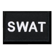 Tactical Swat Black White 3-D Canvas Embroidered 3 X 2 Patch With Hook Loop - £23.72 GBP