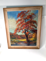 Landscape Painting, Oil On Canvass, Signed by Lillian Moore, Ca. 1930s - £117.93 GBP