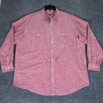 Foundry Supply Co Shirt Mens 2XLT Red Solid Long Sleeve Button Up Pocket... - $14.38