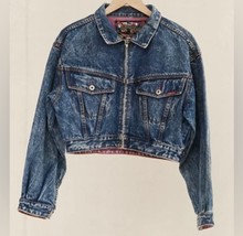 Vintage 1980S Jordache Pink Pop Cropped Denim Jacket Size L - $80.11 CAD