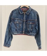 Vintage 1980S Jordache Pink Pop Cropped Denim Jacket Size L - $80.11 CAD