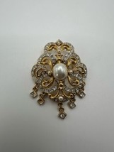 Vintage Sphinx A1810 Gold Rhinestone Brooch Missing 3 Stones 6.2cm - £23.65 GBP