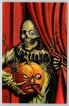 Halloween Matthew Kirscht Curtains Creepy Skelton Wicked JOL Linen Postcard MK - £31.13 GBP