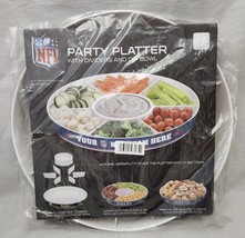 New York Giants NFL Football Party Platter with Dividers &amp; Dip Bowl Chip... - £19.78 GBP