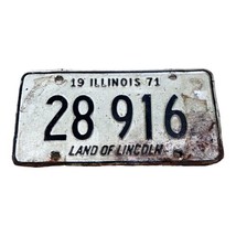 Vintage 1971 Illinois Land Of Lincoln Collectible License Plate Original 28 916 - $14.01