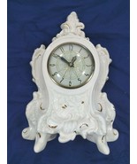 VTG electric clock movement Victorian Holland Mold Mantel pearl white 1972 - $22.72