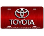 Toyota Inspired Art Gray on Red FLAT Aluminum Novelty Auto License Tag P... - $17.99