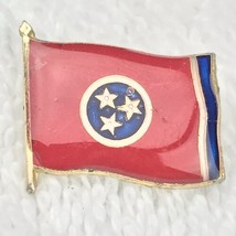 Tennessee State Flag Pin Vintage Travel Souvenir Metal Gold Tone - £9.43 GBP