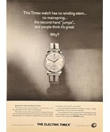 TIMEX - THE ELECTRIC TIMEX - No Winding - Jumps - 1964 Print Ad - €9,31 EUR