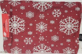 SET OF 2 TAPESTRY KITCHEN PLACEMATS,12&quot;x18&quot;,CHRISTMAS,WHITE SNOWFLAKES O... - $12.86
