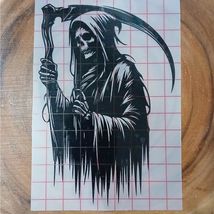 Grim Reaper Vinyl Decal, Dark Reaper Silhouette Sticker for Cars, Laptops, and T - $9.80