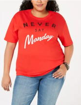 Love Tribe Plus Size Cotton Never Say Monday T-Shirt, Size 1X - £17.31 GBP