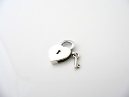 Tiffany &amp; Co Silver Heart Key Hole Padlock Pendant 4 Necklace Bracelet Love Gift - £217.85 GBP