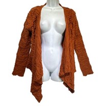 Club Voltaire Italy Orange Wool Blend Asymmetrical Cardigan Sweater Size M - $32.66
