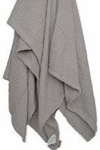 100% Cotton Throw Grey Large Blanket Soft Sofa Chair Huge Waffle King 1.8 x 2.3m - £28.07 GBP