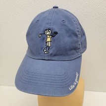 Life Is Good Hat Cap Strapback Blue Golf Golfer Logo One Size Casual Cotton - $17.72