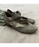 Rieker Womens Mary Jane Heels Size 38 Gray Metallic Floral Leather Round... - $52.79 CAD