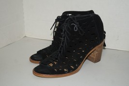 Gianni Bini Black Suede Leather 8.5 M Platform Peep Toe Pumps Heels - £15.47 GBP