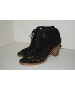 Gianni Bini Black Suede Leather 8.5 M Platform Peep Toe Pumps Heels - £15.47 GBP