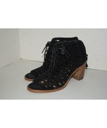 Gianni Bini Black Suede Leather 8.5 M Platform Peep Toe Pumps Heels - $27.06 CAD