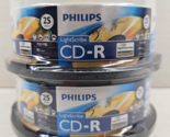 (2) Philips LightScribe CD-R 25 Recordable Disc 700 MB 80 Min 52X Lot NE... - $98.99