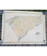 1825 Map of North &amp; South Carolina 19&quot; x 25&quot; Vintage Color Reprint - $33.55 CAD