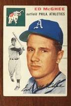Vintage 1954 Baseball Card TOPPS #215 ED McGHEE Philadelphia Athletics Outfield - £7.89 GBP