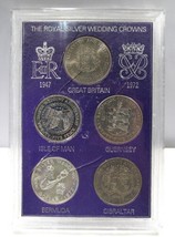 1972 Queen Elizabeth II Silver Wedding Anniv. Crown/Dollar Set AM606 - £54.53 GBP