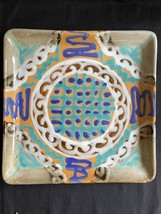 antique ceramic design square dish - platter . French. Marked back - £103.09 GBP
