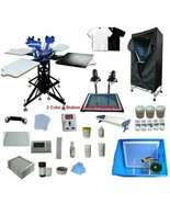 DIY 3 Color 4 Station Double Rotary Silk Screen Printing Material &amp; Mach... - $1,523.61
