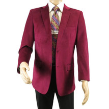 Men's Velvet Sport Coat Jacket by BASSIRI Leonardi J1042 Burgundy image 7