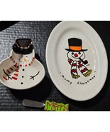 Frosty The Snowman Oval Christmas Cookie Plate Server &amp; Ceramic Diah &amp; S... - €10,28 EUR