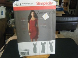 Simplicity Amazing Fit 2648 Adjustable Fit Dress Pattern - Size 6/8/10/12/14 - £8.37 GBP