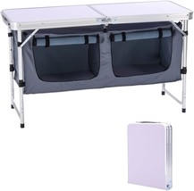 CampLand Outdoor Folding Table Aluminum Lightweight Height Adjustable with - £55.70 GBP