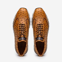 Genuine ostrich quil fashion sneaker Shoes Scanno Antique Paja image 4