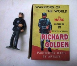 vintage WARRIORS OF THE WORLD marx toy RICHARD GOLDEN UNION SOLDIER w/BOX  - £53.70 GBP