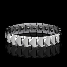 Tungsten Links Bracelets for Men Women Couples High Polished Inlay Health Magnet - £87.99 GBP