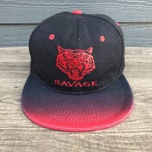 Savage Men Tiger Embroidered Snapback Adjustable baseball Hat Cap Red Black - £15.57 GBP
