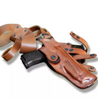 Fits SIG P938 Vertical Leather Shoulder Holster Double Mag #1098# RH image 7