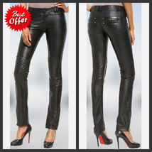 Women&#39;s Leather Pants Genuine Lambskin Leather Party Skinny Legging Trou... - €100,22 EUR