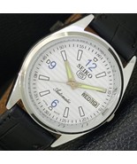 CLASSIC RESTORED SEIKO 5 AUTOMATIC JAPAN MENS WHITE COLOR DIAL WATCH a50... - $61.53 CAD