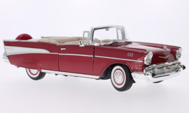Lucky Die Cast Chevrolet Bel Air Convertible Red/White 1957 1:18 - $75.95