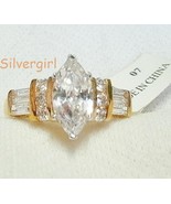 Fashion Ring Cubic Zirconia, CZ, Yellow, Tanzanite, Emerald, White Gold,... - £23.62 GBP+