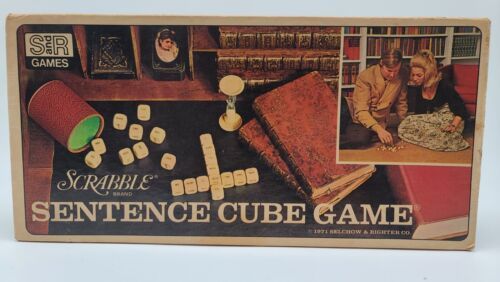 Primary image for Vintage 1971 "Scrabble" "Sentence Cube Game" 21 dice, Timer with Original Box