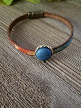 Painted leather cord bracelet with Resin slider - £23.97 GBP