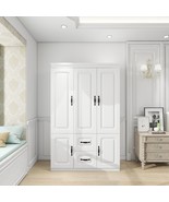 Wardrobe Closet with 3 Doors Armoire, Storage Cabinet with 2 Drawers, White - $449.99