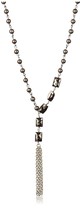 New USA Made Gemelli Beaded Pyrite Glam Tassel Necklace NWT - £39.22 GBP