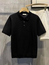 Men&#39;s Full Size Classic Textured Knit Polo Shirt Plus Size - $32.49