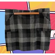 Vintage Gray Plaid Y2k Grey Black Mini Skirt School Girl - £15.85 GBP